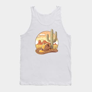 Arizona Desert with Cowboy Hat Tank Top